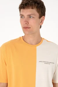 US Polo Shirt Assn. Men comfort Fit Crew Neck Orange T-Shirt - Image 4