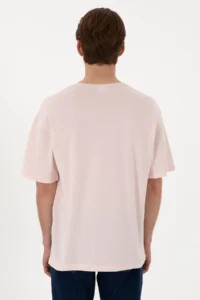 US Polo Assn. Men comfort Fit Crew Neck Light Pink T-Shirt - Image 5