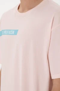US Polo Assn. Men comfort Fit Crew Neck Light Pink T-Shirt - Image 7