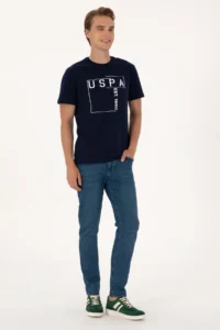 US Polo Assn. Men Regular Fit Navy Blue Crew Neck T-Shirt - Image 4