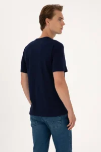 US Polo Assn. Men Regular Fit Navy Blue Crew Neck T-Shirt - Image 5