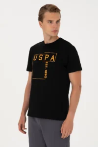US Polo Assn. Men Regular Fit Black Crew Neck T-Shirt - Image 3