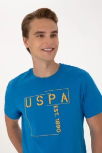 US Polo Assn. Men Regular Fit Cobalt Blue Crew Neck T-Shirt - Image 2