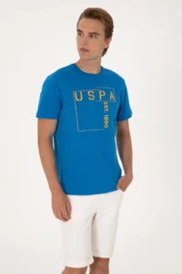 US Polo Assn. Men Regular Fit Cobalt Blue Crew Neck T-Shirt - Image 3