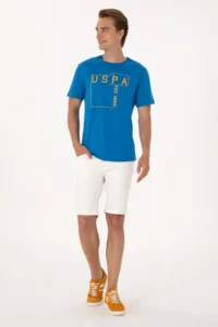 US Polo Assn. Men Regular Fit Cobalt Blue Crew Neck T-Shirt - Image 4