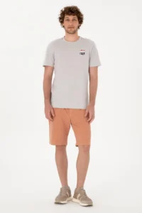 US Polo Assn. Men Regular Fit Crew Neck Light Gray T-Shirt - Image 4