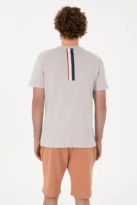 US Polo Assn. Men Regular Fit Crew Neck Light Gray T-Shirt - Image 5