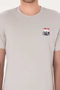 US Polo Assn. Men Regular Fit Crew Neck Light Gray T-Shirt - Image 6
