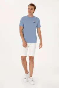 US Polo Assn. Men Regular Fit Blue Crew Neck T-Shirt - Image 4