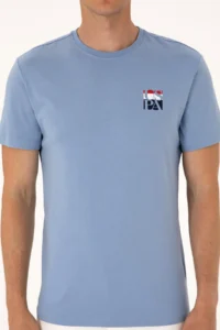 US Polo Assn. Men Regular Fit Blue Crew Neck T-Shirt - Image 6