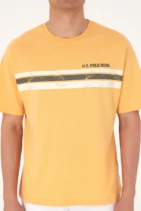 US Polo Shirt Assn. Men comfort Fit Orange Crew Neck T-Shirt - Image 6
