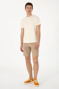US Polo Assn. Men Regular Fit Crew Neck Cream T-Shirt - Image 4