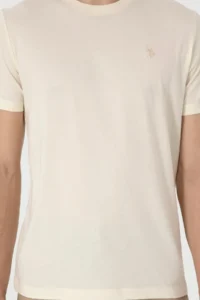 US Polo Assn. Men Regular Fit Crew Neck Cream T-Shirt - Image 6