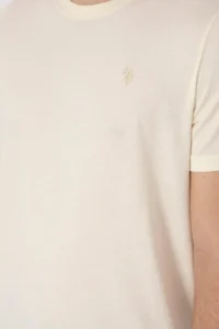 US Polo Assn. Men Regular Fit Crew Neck Cream T-Shirt - Image 7