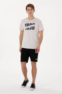 US Polo Assn. Men Regular Fit Crew Neck Light Gray T-Shirt - Image 4