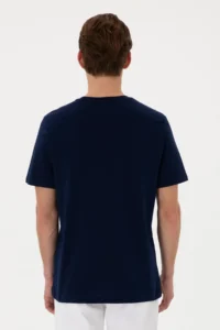 US Polo Assn. Men Regular Fit Crew Neck Navy Blue T-Shirt - Image 5