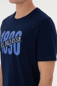 US Polo Assn. Men Regular Fit Crew Neck Navy Blue T-Shirt - Image 7