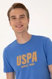 US Polo Assn. Men Regular Fit Crew Neck Indigo T-Shirt - Image 2