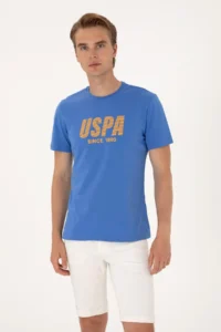US Polo Assn. Men Regular Fit Crew Neck Indigo T-Shirt - Image 3