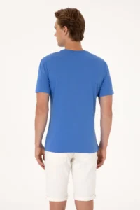 US Polo Assn. Men Regular Fit Crew Neck Indigo T-Shirt - Image 5