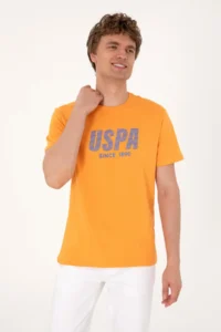 US Polo Assn. Men Orange T-Shirt - Image 3