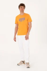 US Polo Assn. Men Orange T-Shirt - Image 4