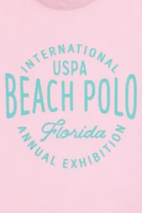 US Polo Assn. Boys' Light Pink Crew Neck T-Shirt - Image 3