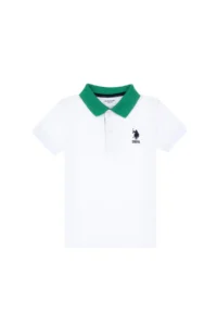 US Polo Assn. Boys' White Polo Shirt Collar T-Shirt - Image 2