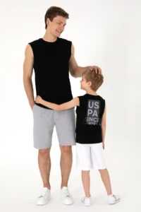 US Polo Assn. Boys' Black Sleeveless Crew Neck T-Shirt - Image 2