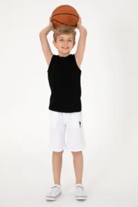 US Polo Assn. Boys' Black Sleeveless Crew Neck T-Shirt - Image 3