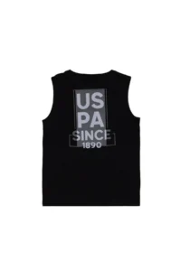 US Polo Assn. Boys' Black Sleeveless Crew Neck T-Shirt - Image 6