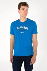 US Polo Assn. Men Regular Fit Crew Neck Cobalt Blue T-Shirt - Image 3