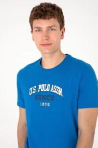 US Polo Assn. Men Regular Fit Crew Neck Cobalt Blue T-Shirt - Image 4