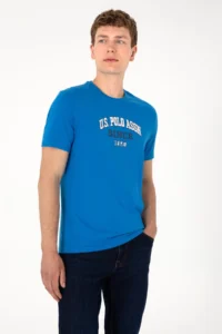 US Polo Assn. Men Regular Fit Crew Neck Cobalt Blue T-Shirt - Image 5