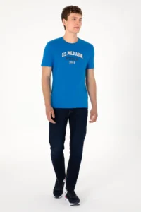 US Polo Assn. Men Regular Fit Crew Neck Cobalt Blue T-Shirt - Image 6