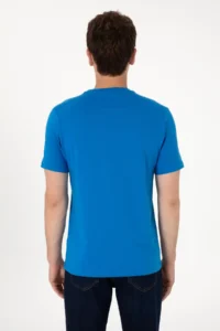 US Polo Assn. Men Regular Fit Crew Neck Cobalt Blue T-Shirt - Image 7