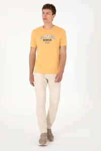 US Polo Shirt Assn. Men Regular Fit Crew Neck Orange T-Shirt - Image 6