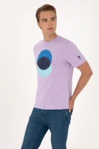 US Polo Assn. Men Lilac T-Shirt - Image 3