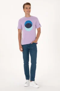 US Polo Assn. Men Lilac T-Shirt - Image 4