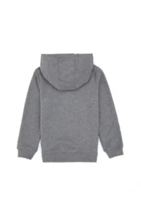 US Polo Assn. Boys' Gray Melanj Basic Hooded Sweatshirt - Image 2