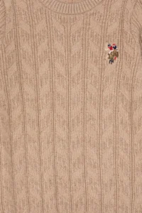 US Polo Assn. Boys' Sand Melanj Crew Neck Basic Sweater - Image 3