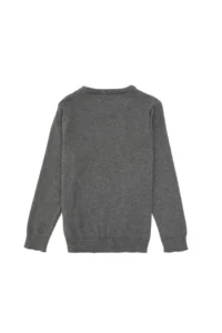 US Polo Assn. Boys' Gray Melanj Crew Neck Basic Sweater - Image 2