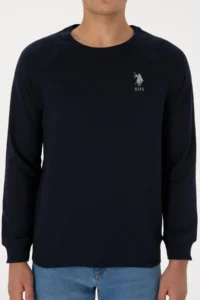 US Polo Assn. Men Regular Fit Crew Neck Navy Blue Basic Sweatshirt - Image 6