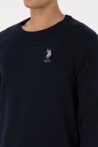 US Polo Assn. Men Regular Fit Crew Neck Navy Blue Basic Sweatshirt - Image 7