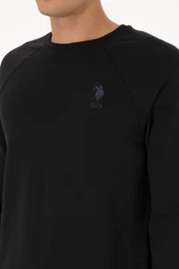 US Polo Assn. Men Regular Fit Crew Neck Black Basic Sweatshirt - Image 7