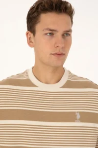 US Polo Assn. Men comfort Fit Crew Neck Cream Sweatshirt - Image 2