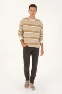 US Polo Assn. Men comfort Fit Crew Neck Cream Sweatshirt - Image 4