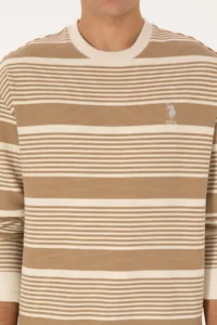 US Polo Assn. Men comfort Fit Crew Neck Cream Sweatshirt - Image 6