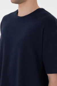 US Polo Assn. Men comfort Fit Crew Neck Navy Blue Jacquard interlock  T-Shirt - Image 7