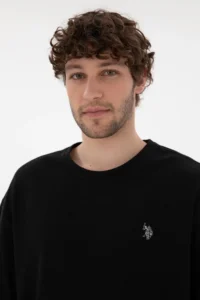 US Polo Assn. Men comfort Fit Crew Neck Black Jacquard interlock T-Shirt - Image 2